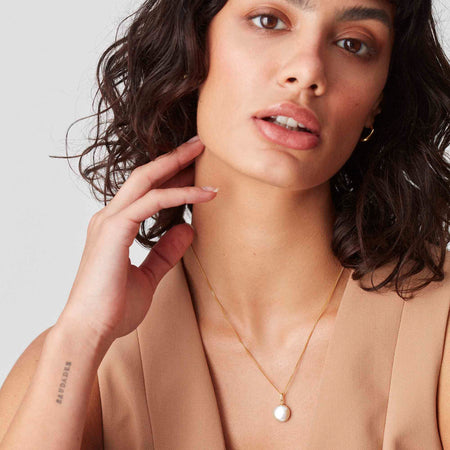 Round Pearl Pendant Silver